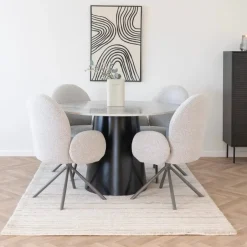 House Nordic Eettafel Grijs/Zwart - Rond - 120x120x75cm - Brito New