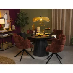 Leen Bakker Eettafel Irene - zwart - uitschuifbaar Clearance