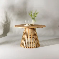 Fjôrd Eettafel Naturel Acaciahout - 120x120x75cm - Lumpur Discount