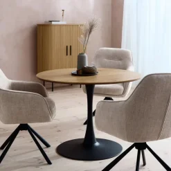 Giga Living Eettafel Naturel Eiken - Ø100x73,5cm - Cesura Hot