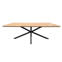 Giga Living Eettafel Naturel Eiken - 160x90x75cm - Spinpoot - Cesura Outlet