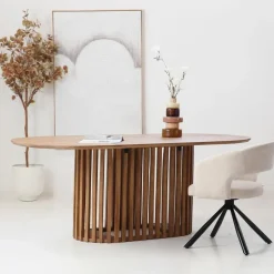 Giga Meubel Eettafel Naturel Mangohout - 250x110x76cm - 6-8 Personen - Ferran Outlet