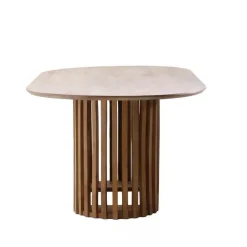 Giga Meubel Eettafel Naturel Mangohout - 250x110x76cm - 6-8 Personen - Ferran Outlet