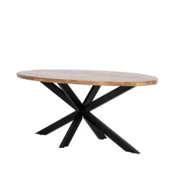 Giga Meubel Eettafel Ovaal - Visgraat - Hout - 240x100x78cm - Max Clearance