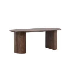 Fjôrd Eettafel Ovaal Bruin 200cm - Fineer - Scandinavisch - Tafel Härön