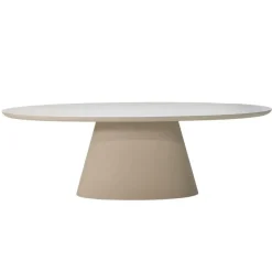 Giga Meubel Eettafel Ovaal 160cm - Beige Eco Composiet - Cleo Discount