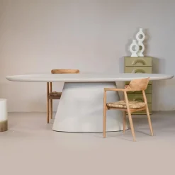 Giga Meubel Eettafel Ovaal 160cm - Beige Eco Composiet - Cleo Discount