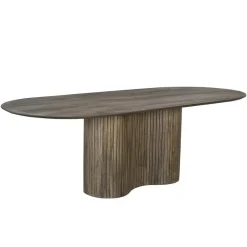 Giga Meubel Eettafel Ovaal 240cm - Bruin - Hout - Eettafel Ava Best