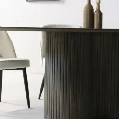 Giga Meubel Eettafel Ovaal 240cm - Bruin - Hout - Eettafel Ava Best