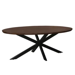 Livingfurn Eettafel Ovaal 240cm - Bruin Mangohout - Matrix-poot - Jesper