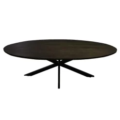 Livingfurn Eettafel Ovaal 240cm - Bruin Mangohout - Matrix-poot - Jesper