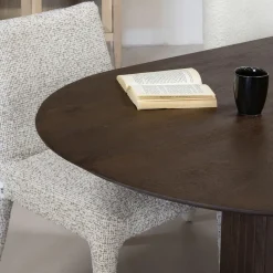 Giga Meubel Eettafel Ovaal 240cm - Donkerbruin - Hout - Tafel Ava Sale