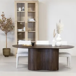 Giga Meubel Eettafel Ovaal 240cm - Donkerbruin - Hout - Tafel Ava Sale