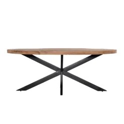 Giga Meubel Eettafel Ovaal 220cm - Mangohout Naturel - Matrix-Poot - Mansour