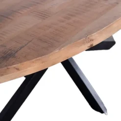 Giga Meubel Eettafel Ovaal 220cm - Mangohout Naturel - Matrix-Poot - Mansour