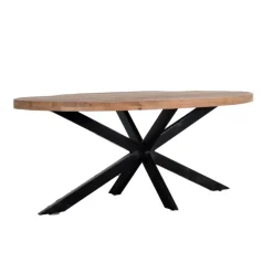 Giga Meubel Eettafel Ovaal 240cm - Mangohout Naturel - Matrix-Poot - Mansour Hot