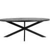 Giga Meubel Eettafel Ovaal 240cm - Mangohout Zwart - Matrix-Poot - Mansour
