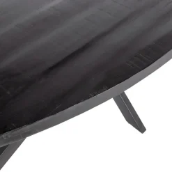Giga Meubel Eettafel Ovaal 240cm - Mangohout Zwart - Matrix-Poot - Mansour
