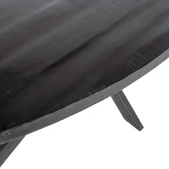 Giga Meubel Eettafel Ovaal 220cm - Mangohout Zwart - Matrix-Poot - Mansour Discount