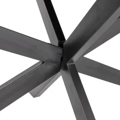 Giga Meubel Eettafel Ovaal 180cm - Mangohout Zwart - Matrix-Poot - Mansour Outlet