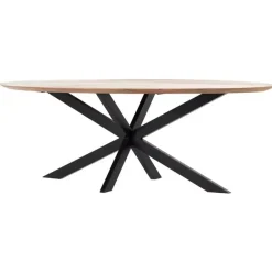 Giga Meubel Eettafel Ovaal 160cm - Naturel - Mangohout - Tafel Diamond Outlet