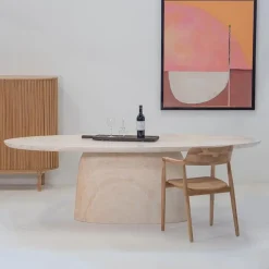 Giga Meubel Eettafel Ovaal 200cm - Naturel Betonlook - Myrna New