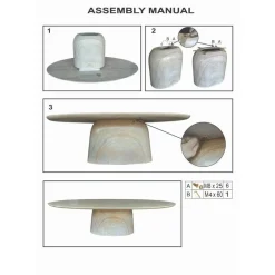 Giga Meubel Eettafel Ovaal 200cm - Naturel Betonlook - Myrna New