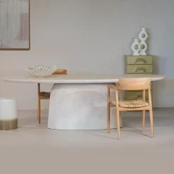 Giga Meubel Eettafel Ovaal 240cm - Naturel Betonlook - Myrna Sale