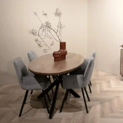 Livingfurn Eettafel Ovaal 180cm - Naturel Mangohout - Matrix-poot - Jesper