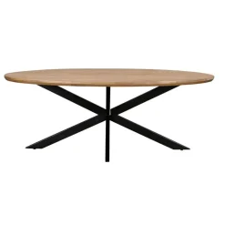 Livingfurn Eettafel Ovaal 240cm - Naturel Mangohout - Jesper Hot