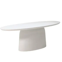 Giga Meubel Eettafel Ovaal 200cm - Wit Betonlook - Myrna Outlet