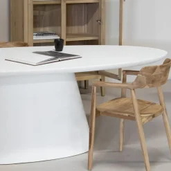 Giga Meubel Eettafel Ovaal 300cm - Wit Eco Composiet - Acryl Coating - Cleo Online