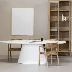 Giga Meubel Eettafel Ovaal 300cm - Wit Eco Composiet - Acryl Coating - Cleo Online