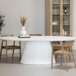 Giga Meubel Eettafel Ovaal 300cm - Wit Eco Composiet - Acryl Coating - Cleo Online