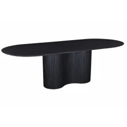 Giga Meubel Eettafel Ovaal 200cm - Zwart - Hout - Eettafel Ava Discount