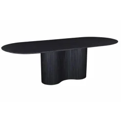 Giga Meubel Eettafel Ovaal 300cm - Zwart - Hout - Eettafel Ava Discount