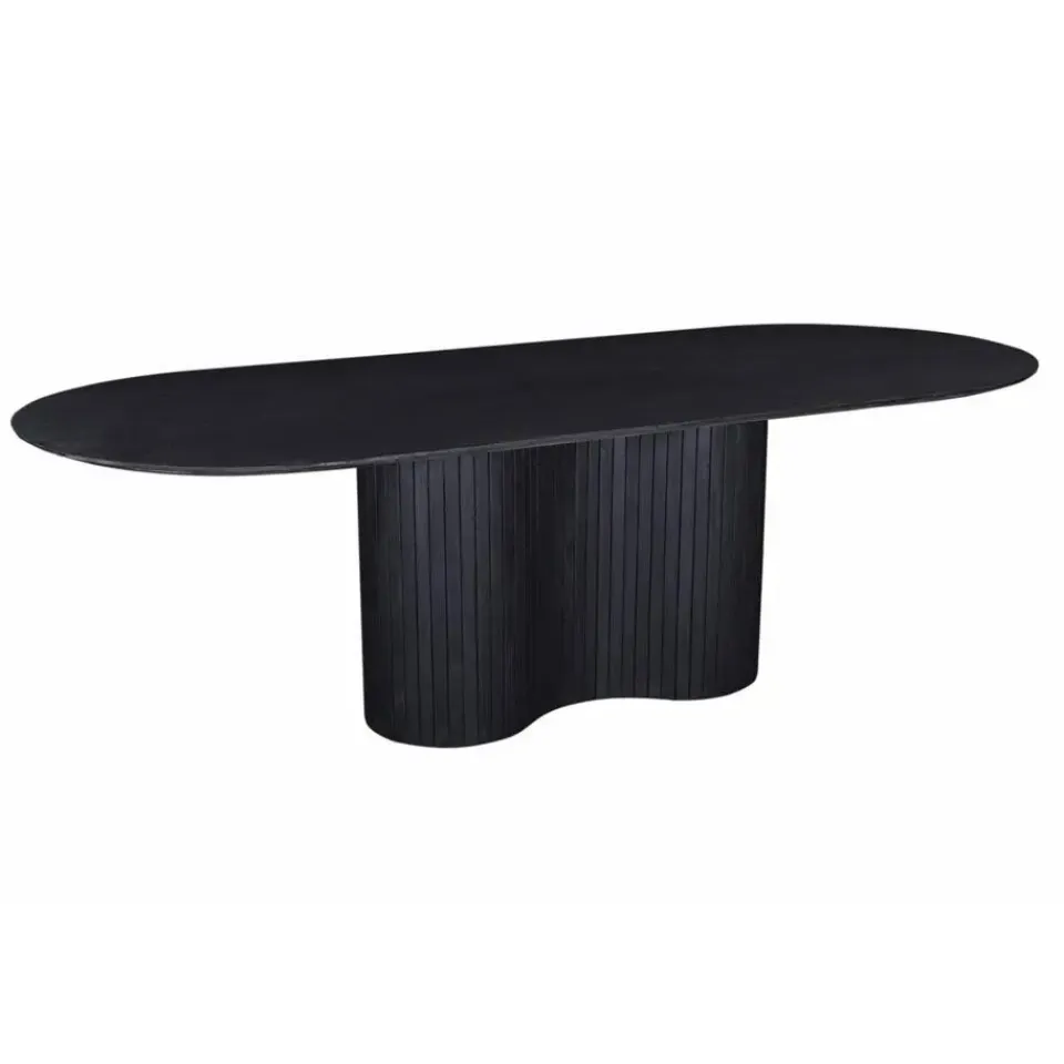 Giga Meubel Eettafel Ovaal 300cm - Zwart - Hout - Eettafel Ava Discount