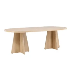 Fjôrd Eettafel Ovaal Naturel 220cm - Fineer - Scandinavisch - Tafel Bootcut