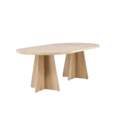 Fjôrd Eettafel Ovaal Naturel 220cm - Fineer - Scandinavisch - Tafel Bootcut