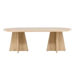 Fjôrd Eettafel Ovaal Naturel 220cm - Fineer - Scandinavisch - Tafel Bootcut