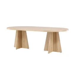 Fjôrd Eettafel Ovaal Naturel 220cm - Fineer - Scandinavisch - Tafel Bootcut