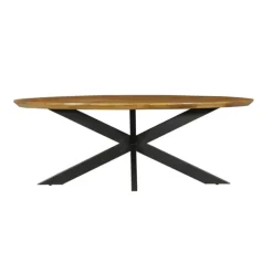 StarFurn Eettafel Ovaal Naturel Mangohout - 210x100x76cm - Brandy New