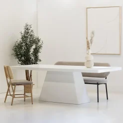 Giga Meubel Eettafel Rechthoek 160cm - Wit Eco Composiet - Acryl Coating - Avia Discount