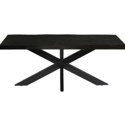 Livingfurn Eettafel Rechthoek 200cm - Zwart Mangohout - 4-6 personen - Norris Online