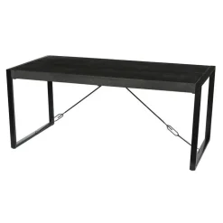 Livingfurn Eettafel Rechthoek 160cm - Zwart Mangohout - 2-4 personen - Norris New