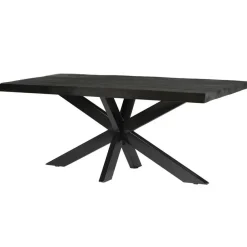 Livingfurn Eettafel Rechthoek 180cm - Zwart Mangohout - 2-4 personen - Norris Best