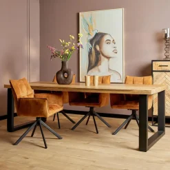 StarFurn Eettafel Rechthoek Mangohout - U-Poot - 220x100x76cm - Denver New