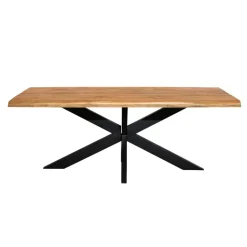 StarFurn Eettafel Rechthoek Naturel Hout - 200x100x76cm - Denver Discount
