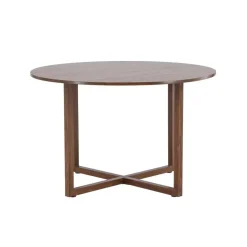 Fjôrd Eettafel Rond - Walnoot MDF - 120x120x75cm - Durango New