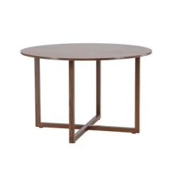 Fjôrd Eettafel Rond - Walnoot MDF - 120x120x75cm - Durango New